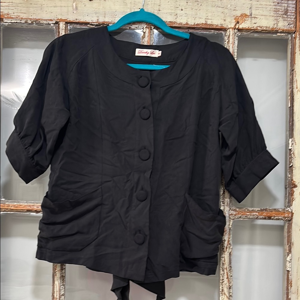 Black Button-Up Women's Top